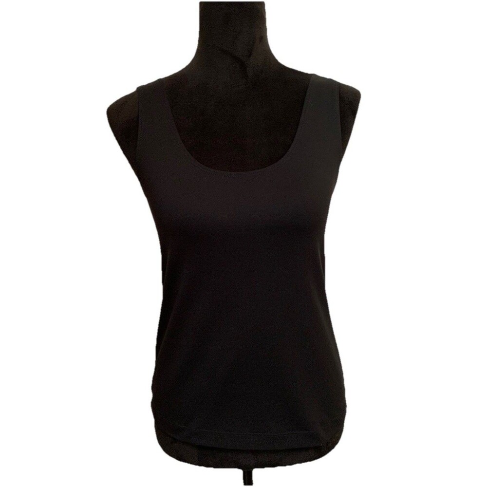 Chicos Size 0 Womens Small Top Tank Black Sleeveless Stretch Layering Shell